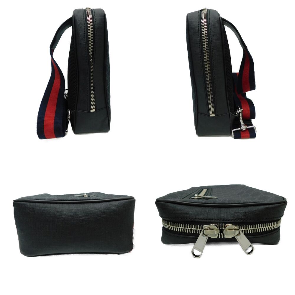 Gucci Supreme Bag Navy GG Black Blue Red Leather Strap Crossbody Adjustable Gray - Picture 3 of 7